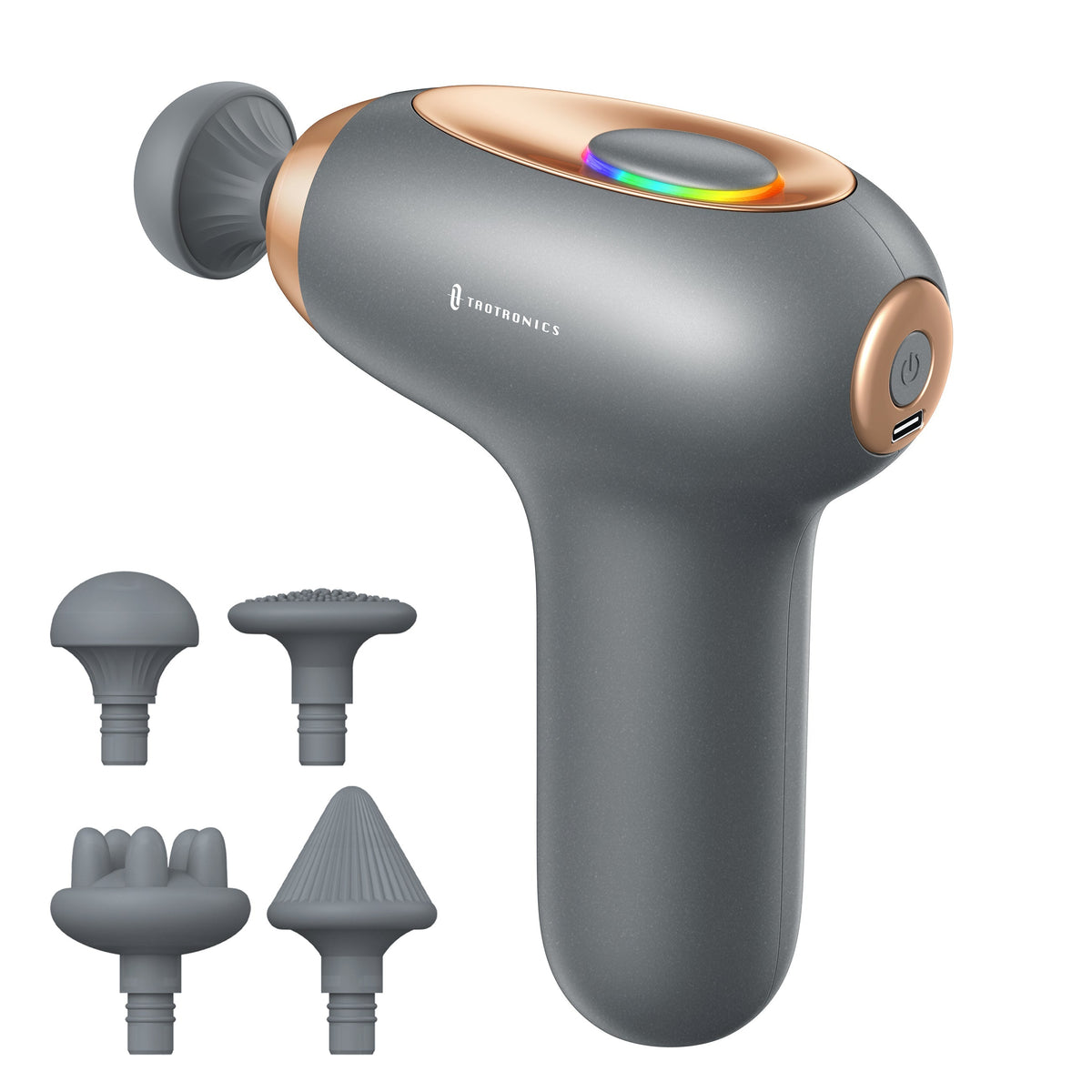 TaoTronics TT-PCA006 Portable Mini Massage Gun, Quiet Deep Tissue Massager for Everyday Muscle Relief